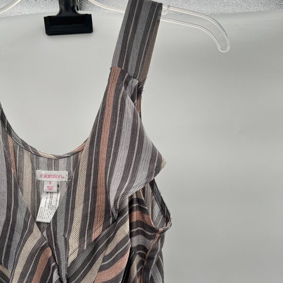 Xhilaration Women's Sleeveless Striped Wide Leg Jumpsuit Size Small Pockets - Picture 4 of 9